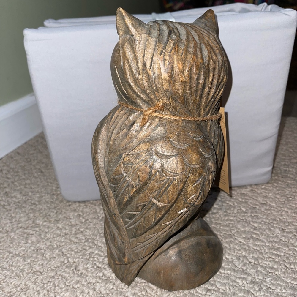 Potterybarn Wooden carved owl